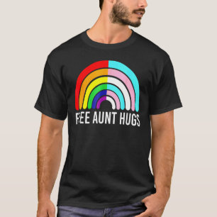 Camiseta Tia Livre Abraça O Gay Do Arco-Íris Bandeira Trans