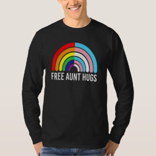 Camiseta Tia Livre Abraça O Gay Do Arco-Íris Bandeira Trans
