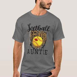 Camiseta Tia Mãe Softb do Dia de Jogo da Tia Leopardo da So