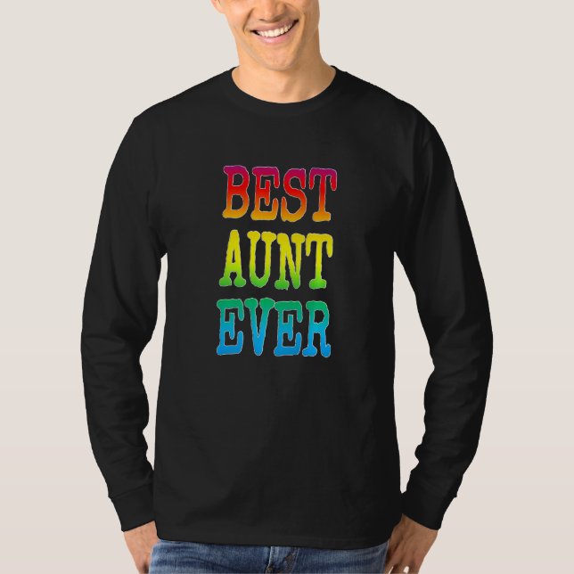 Camiseta Tia Mais Bonita Tia Sempre Cozida Arco-Íris Tia Ir (Frente)