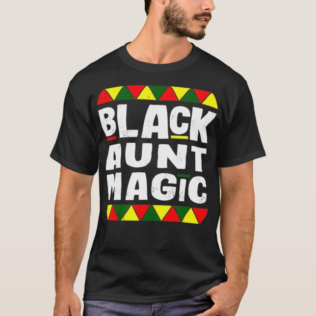 Camiseta Tia Negra Mágica História Negra Mês do Orgulho Áfr (Frente)