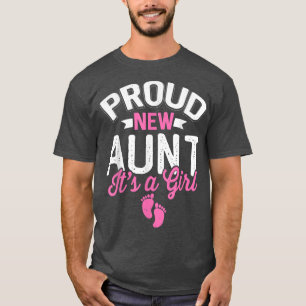 Camiseta Tia Nova Orgulhosa e Legal Que é uma Menina de Gên