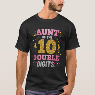 Camiseta Tia Orgulhosa Da Garota De Aniversário Do Dígito D