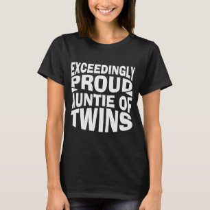 Camiseta tia orgulhosa de gêmeos