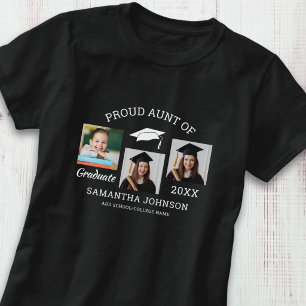 Camiseta Tia Orgulhosa de Graduado 3 Foto Família Combinand