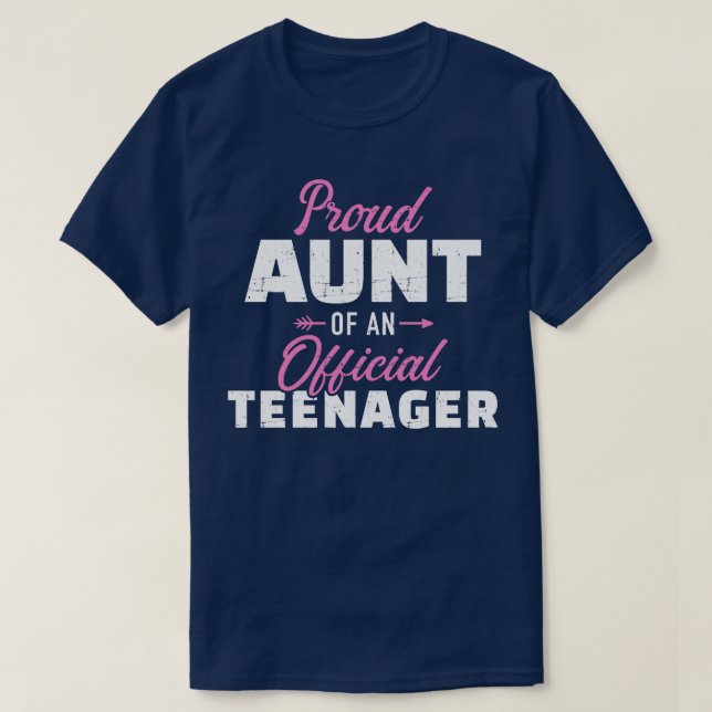 Camiseta Tia orgulhosa de um 13 de aniversário adolescente (Frente do Design)