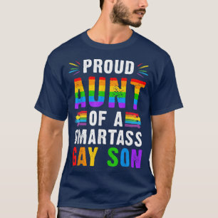 Camiseta Tia Orgulhosa de um Gay inteligente, filho LGBT Al