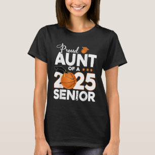 Camiseta Tia Orgulhosa De Um Graduado Em Basquete Senior De