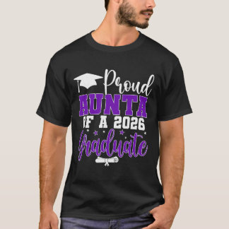 Camiseta Tia Orgulhosa De Um Graduando Da Turma De 2026 Gra