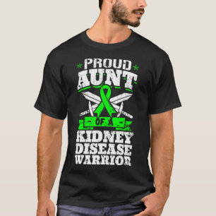 Camiseta Tia Orgulhosa De Um Guerreiro Da Doença Renal Ckd
