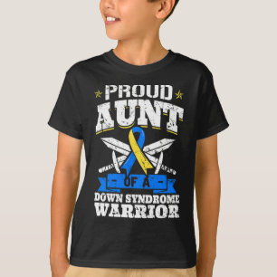 Camiseta Tia Orgulhosa De Um Guerreiro Da Síndrome De Down