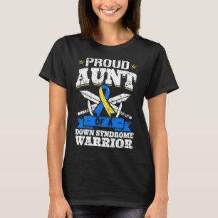 Camiseta Tia Orgulhosa De Um Guerreiro Da Síndrome De Down 