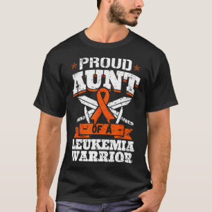 Camiseta Tia Orgulhosa De Um Guerreiro De Leucemia Tia Conh