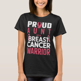 Camiseta Tia Orgulhosa de um Guerreiro do Cancer da Mama
