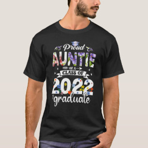 Camiseta Tia Orgulhosa De Uma Classe De Flor De Formando Gr