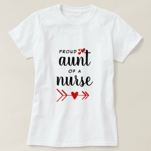 Camiseta Tia Orgulhosa de uma Enfermeira Vermelha
