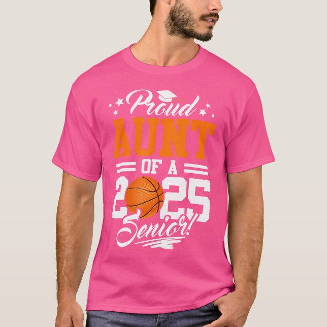 Camiseta Tia Orgulhosa De Uma Graduação De Basquete De 2025 (Frente)
