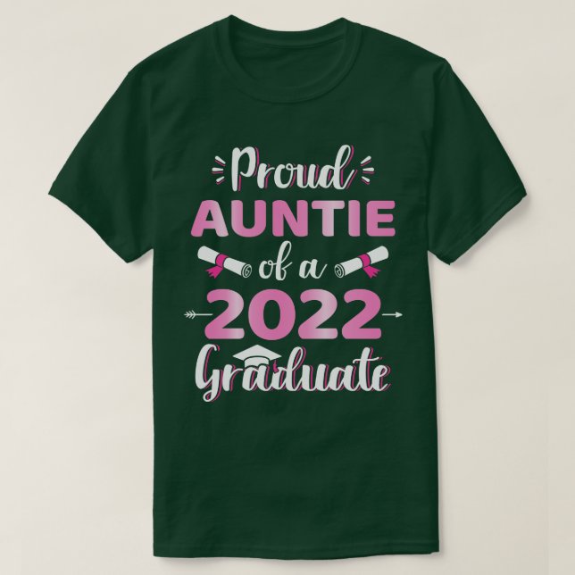 Camiseta Tia orgulhosa de uma turma de graduação de mais ve (Frente do Design)