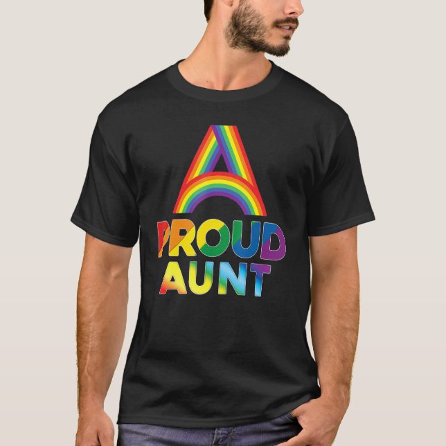 Camiseta Tia Orgulhosa Lgbt Pride Gay Lésbica Arco-Íris Col (Frente)