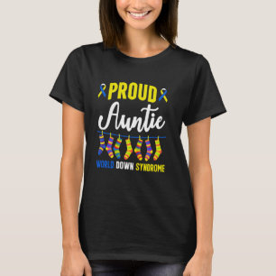 Camiseta Tia Orgulhosa Mundo Conscientização Síndrome de Do