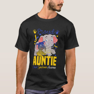 Camiseta Tia Orgulhosa Síndrome de Down Elefante Amarelo &
