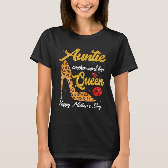 Camiseta Tia Outra Palavra Para A Rainha Leopardo Altos Sal (Frente)