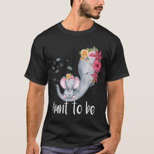 Camiseta Tia Para Ser Chá de fraldas Elefante Para A Rapar