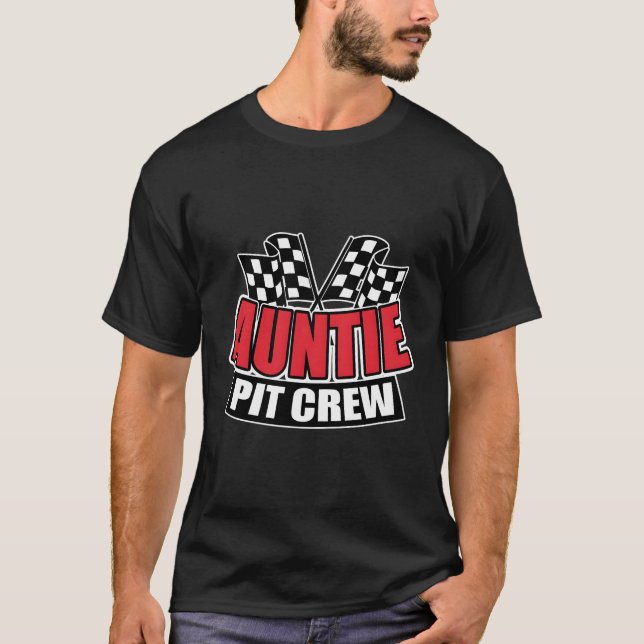 Camiseta Tia Pit Crew Gift Engraçada Alojamento De Carro Ra (Frente)