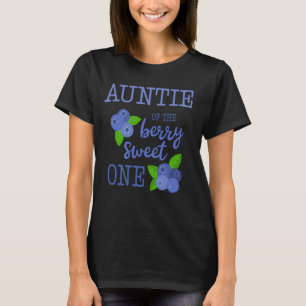 Camiseta Tia Primeiro Aniversário Berry Doce Um Mirtilo 1s