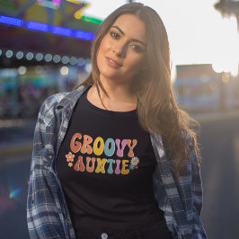 Camiseta Tia Retro Groovy 70