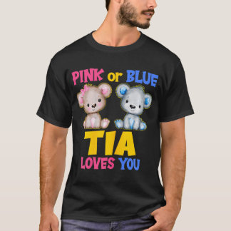 Camiseta Tia Rosa Ou Azul Te Ama A Vença De Gênero Chá de f