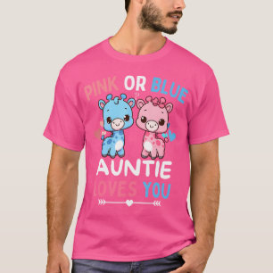 Camiseta Tia Rosa Ou Azul Te Ama Sexo Bebê Reveal G