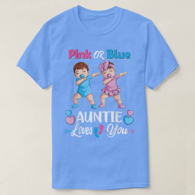 Camiseta Tia Rosa Ou Azul Te Ama Sexo Bebê Reveal P (Frente do Design)