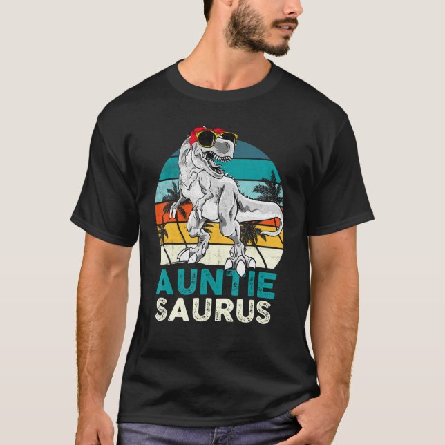 Camiseta Tia Saurus Dinossaur Matando Família T Rex Vinta (Frente)