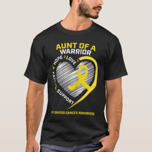 Camiseta Tia Sobrinho Consciência do Câncer Infantil Ouro