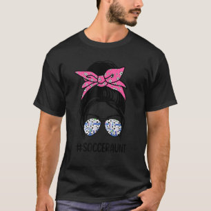 Camiseta Tia Soccer Vida Cabelo de freio Óculos de sol Mãe