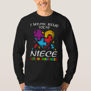 Camiseta Tia Tio Eu Visto Azul Para Minha sobrinha Autismo