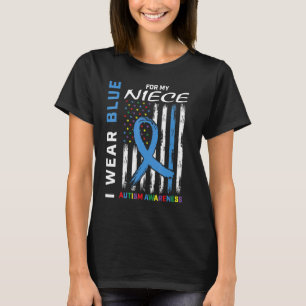 Camiseta Tia Tio Eu Visto Azul Para Minha sobrinha Autismo