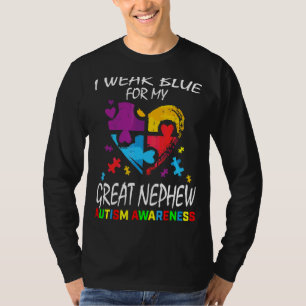 Camiseta Tia Tio Eu Visto Azul Para O Meu Excelente Autismo