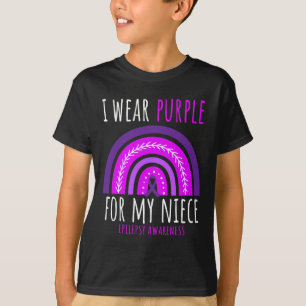 Camiseta Tia Tio Eu Visto Roxo Para Minha sobrinha Epilepsi