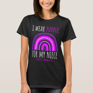 Camiseta Tia Tio Eu Visto Roxo Para Minha sobrinha Epilepsi