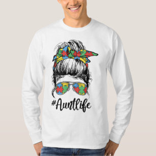Camiseta Tia Vida Autismo Sensibilização Mensageira Raparig