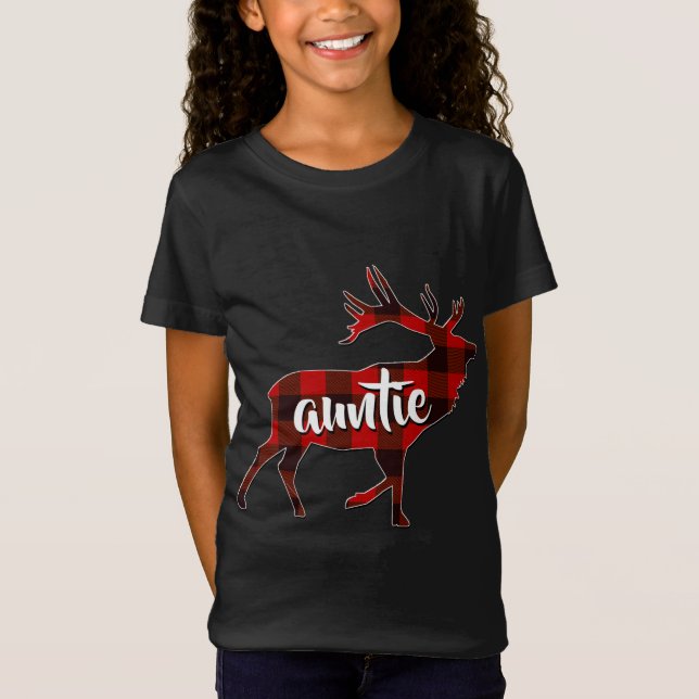 Camiseta Tia Xadrez Vermelha Tia Buffalo Matando A Rena Fam (Frente)