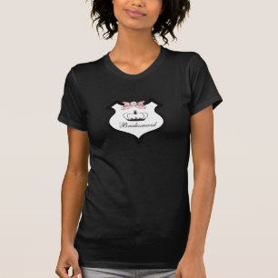 Camiseta Tiara de Distintivo de Dama de Honra Rosa Dália Ca