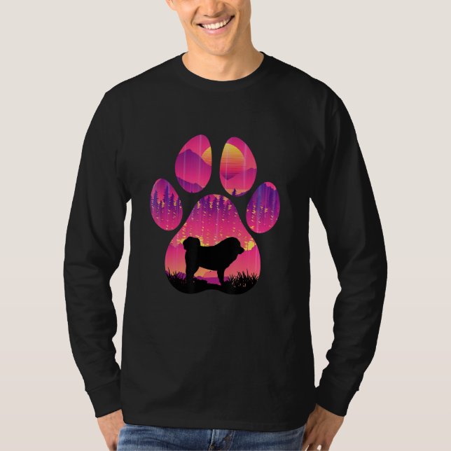 Camiseta Tibetan Mastiff Paw Mom Dad Dog  Women Men (Frente)