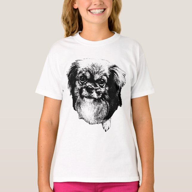 Camiseta Tibetan Spaniel Tee – Cachorro Face de Tinta Calma (Frente)