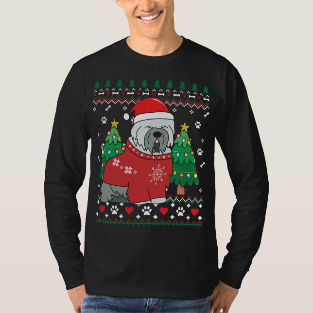 Camiseta Tibetan Terrier Enfeites de natal Ugly Gift Mãe D (Frente)