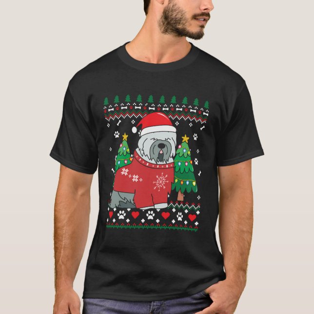 Camiseta Tibetan Terrier Enfeites de natal Ugly Gift Mãe D (Frente)