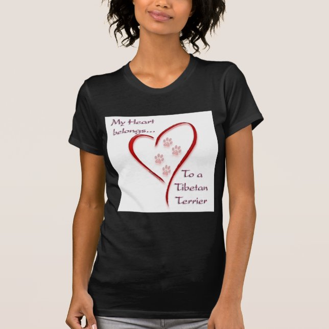 Camiseta Tibetan Terrier Heart Pertence (Frente)