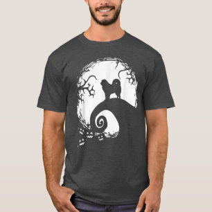 Camiseta Tibetano Mastiff E Lua Halloween